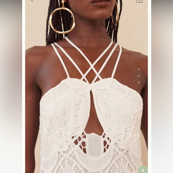 NWT Cult Gaia EVERLY DRESS midi size Medium in off white - Picture 3 of 16